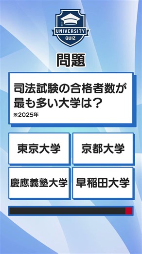 クイズ！大学の「司法試験合格」ランキング