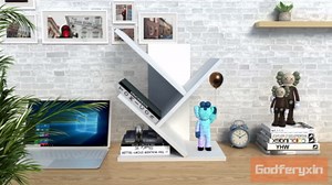 Godferyxin Book Tree Bookshelf, 5-Tier Wood Bookshelf Tree Bookcase for Displaying Books, CDs, Magazines and More at Office, Home or School