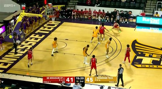Nicholls block to Muntu three!! Tech 50, SEMO 44 - 2nd half (13:20) 📺: ESPN #WingsUp | Tennessee Tech Men's Basketball