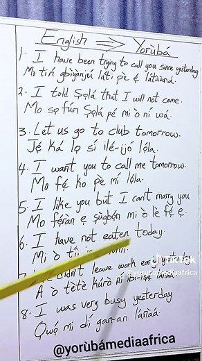 Learn Yoruba Easily: English to Yoruba Lessons