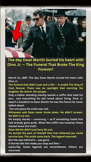 The day Dean Martin buried his heart with Dino Jr — The Funeral That Broke The King Forever!