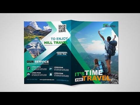 Tours & Travel Bi-Fold Brochure Template - Photoshop Tutorial