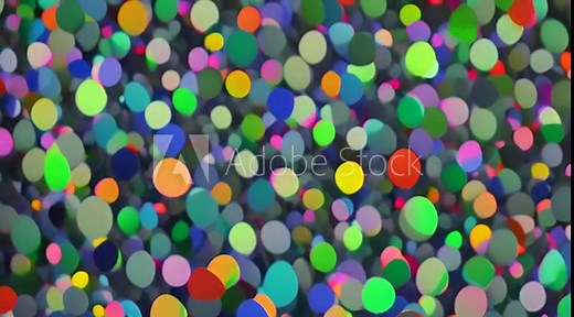 Blue and green vivid geometric shapes pattern, overlapping circles and squares