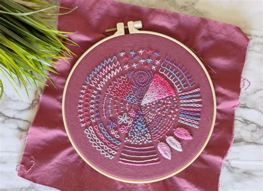 Embroidery Sampler SVG Printable Stitch Practice Embroider Wheel Cricut Compatible Beginner Stitches Embroidery Cricut File