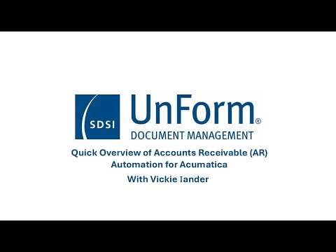 UnForm Accounts Receivable (AR) Overview of Sales Order Automation for Acumatica.