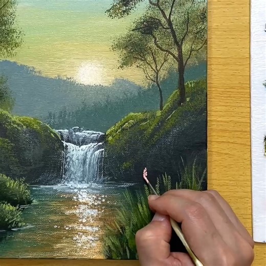 Acrylic Painting - Morning Forest #art #painting #acrylicpainting | Joony art