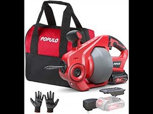 Review POPULO Electric Drain Auger，25Ft Plumbing Snake Drain Clog Remover Tools