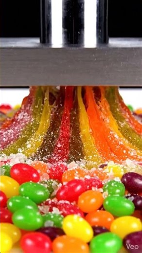 Hydraulic Press Experiments #2 Jellybeans #brainrot #ai #shorts #satisfying #asmr #hydraulicpress