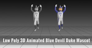 Low Poly 3D Animated Blue Devil Duke Mascot | 3D Characters | Unity Asset Store