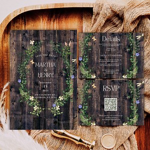 Country Wedding Invitations, Fall Wedding Invitations, Brown Wedding Invitations, Leaf Wedding Invitations, Wedding Invitation Cards - Etsy Canada