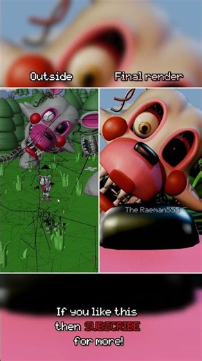 BTS of How FW Toy Foxy became Mangle. (Blender Animation).