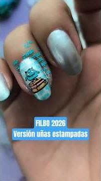 Uñas que me llevé a la feria del libro. 👌🏻📚 #nailart #minitutorial