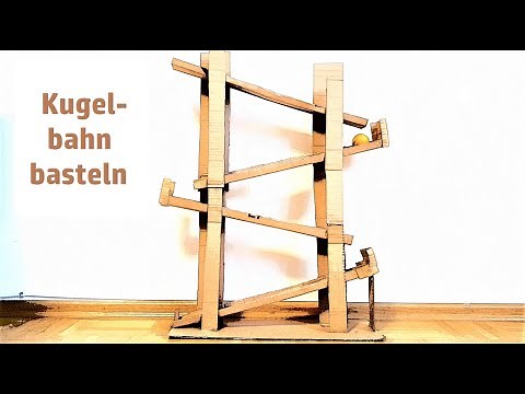 Kugelbahn aus Karton selbstgebastelt - DIY