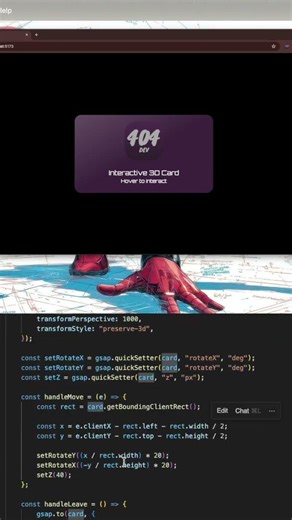 This Hover Card Follows Your Cursor Using GSAP #react #gsap #tailwindcss
