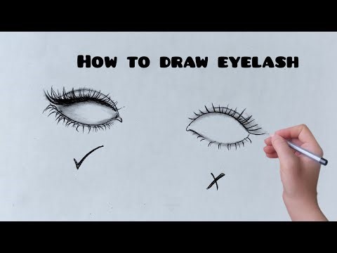 How to draw eyelashes, step by step drawing