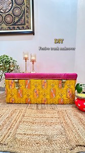 DIY festive trunk makeover (DIY videos, diy trunk makeover, diy crafts, diy ideas, diy home decor) #trunk #furnituremakeover #diyfurniture #diybox #boxmaking #metalbox #faujiwife #faujihome #diyideas #diycrafts #craftvideo #trendingreels #viralsong | Neetu Jakhar