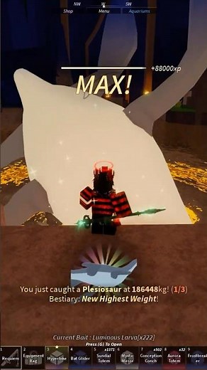 Plesiosaur VS Requiem (Rod) in FISCH😨 #fisch #roblox