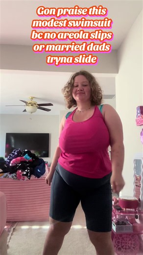 Modest Swimsuit: No Areola Slips, Pool Day Fun