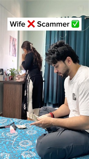Wife? Nah... professional scammer #FunnyReels #couplecomedy #RelationshipHumor #couplevideo