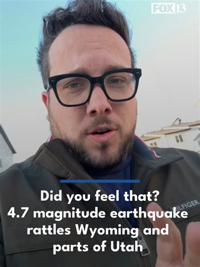 EARTHQUAKE- An earthquake centered near Evanston, Wyoming rattled parts of northern Utah early Thursday, with many residents sharing how they felt their homes shake. The 4.7 magnitude earthquake struck at 7:49 a.m. and was located 40 kilometers south of Evanston near the Utah-Wyoming border, according to the U.S. Geological Find the full story in our bio. FOX 13 News Reporter Spencer Joseph. #fox13news #UtahNews #SaltLakeCity #Utah #wyoming #earthquake