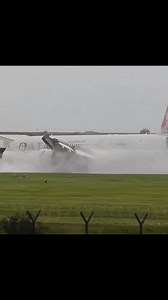 Awesome Wet Runway Landing: Reverse Thrust, Runway Spray, Qatar 787 #AwesomeLanding #WetRunway #ReverseThrust #RunwaySpray #Qatar787 #AviationLovers #AircraftLanding #PlaneSpotting #FlightInAction #AviationPhotography #TravelVibes #AviationLife #PilotLife #AirlineAdventures #FlightExperience | Airsky