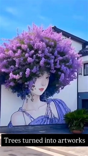 Dailyart Unity on Instagram: "This street artist turns ordinary walls into vibrant scenes where painted figures and the natural world meet 🌿. Thoughtfully placed near blooming flowers and trailing greenery 🎨, each mural is designed to interact with its surroundings. Leaves and blossoms become part of the composition 🌸, blurring the line between image and reality and inviting viewers to experience art and nature as one living masterpiece. Art by: yuan454936 (Döuyin)"