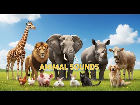 🎶 Fun Animal Sounds 🐘 Elephant, Tiger, Cat, Rabbit & Pig Learn Animal Voices