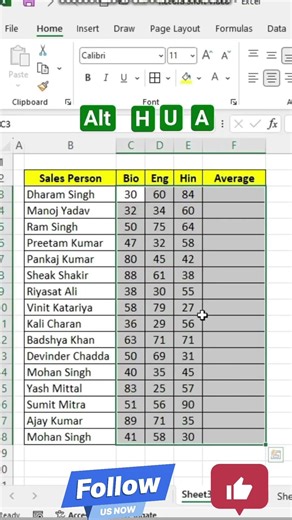 आज हम एम एस एक्सेल में AVERAGE FUNCTION का USE करना सीखेंगे #dunning #errorreduction #erroranalysis