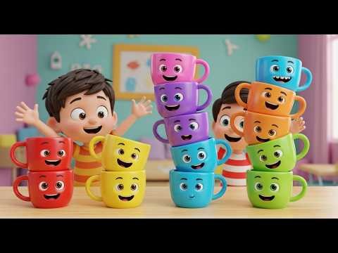 Eight Little Cups Stack Stack Stack | Fun Counting Song & Toddler Learning Rhymes