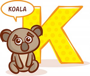 Alphabet Buchstabe K Koala