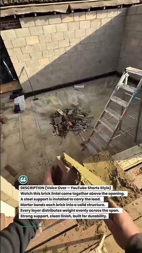 Strong Brick Lintel Installation Method! #construction #brickwork #masonry