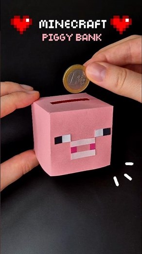 DIY Minecraft Piggy Bank Box in 60 Seconds! 🐷🤑 Cute Gift Idea ❤️ #diy #minecraft #papercraft