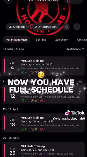 Easy registration and full access to the training schedule for active players of the VHL #vhl @spondapp @vienna_hockey_lab
