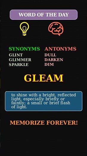 Gleam: The Word for a Soft Shine ✨ A Beautiful English Word