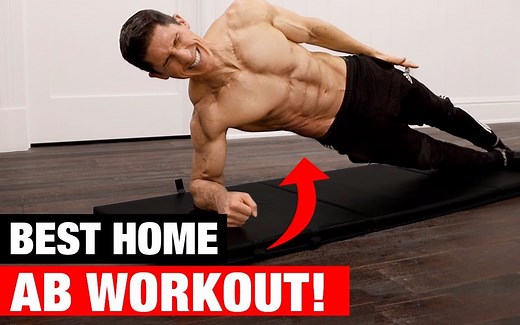 【中字】【Athlean-X】不伤腰！最佳10分钟居家腹肌训练（跟练）