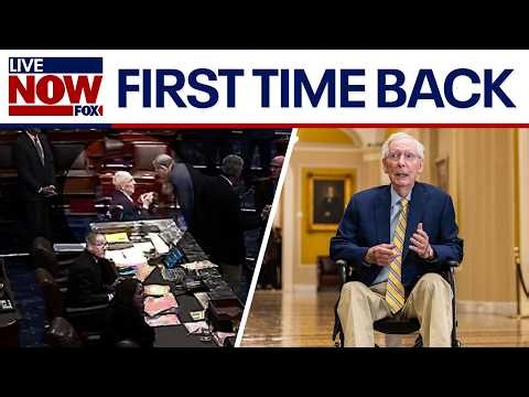 Mitch McConnell returns to Senate floor for first time since leave