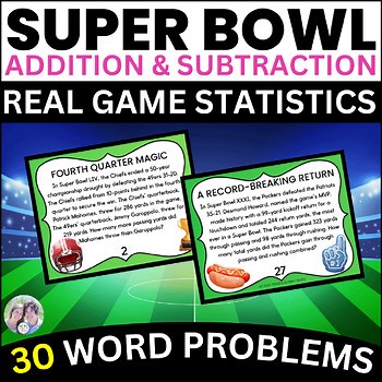 Superbowl Math Worksheets History of the Super Bowl Math Word Problems 3rd Grade
