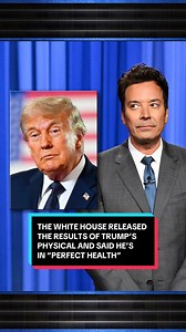 The White House released the results of Trump’s physical and said he’s in “excellent health.” And if you believe that, you may need a cognitive test. #FallonTonight #TonightShow #Trump #JimmyFallon
