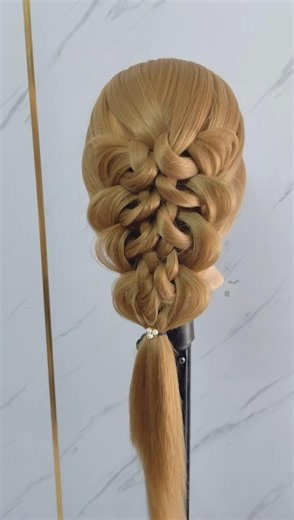 4 Strand Braid Hairstyle Tutorial #4strandbraid #cagebraid #royalbraid #bridalbraid #longhairbraid