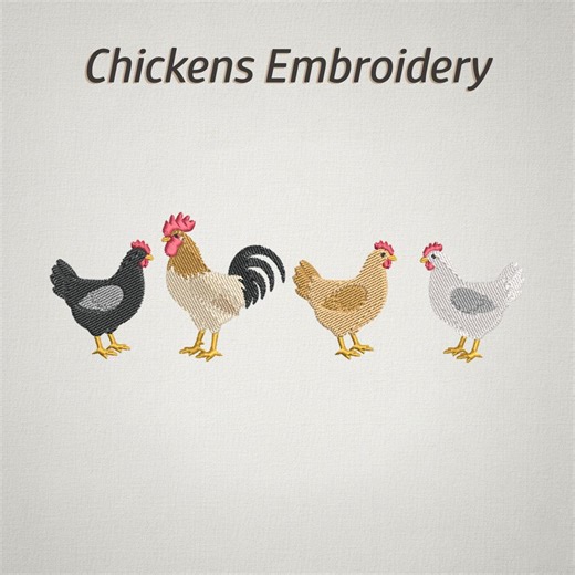 Chicken Embroidery Design, Rooster Embroidery File, Farm Birds Embroidery, Hen Machine Embroidery, Farmhouse Embroidery Design - Etsy