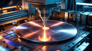 Silicon Wafer in Equipment for Semiconductor Fabrication and Lithography Process Stock Video