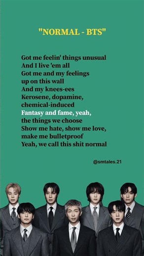 NORMAL lyrics (explicit version) - BTS #bts #newsong #trending #normalbts