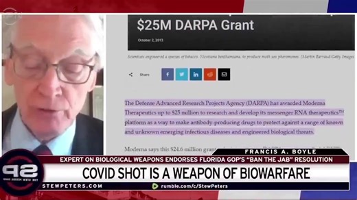 Just days after Prof Francis Boyle agreed to testify against Bill Gates & Albert Bourla over the deadly COVID mRNA shots...he was FOUND DEAD. Boyle authored the US Bioweapons Act & called the mRNA injections 'Bioweapons & Franken-Shots.' Where does the Pentagon fit into this?... Just when you thought you’d heard it all, this resurfaced interview with Prof. Francis Boyle—the man who literally WROTE the 1989 Biological Weapons Anti-Terrorism Act—will leave you speechless. | Matthew M. Cameron
