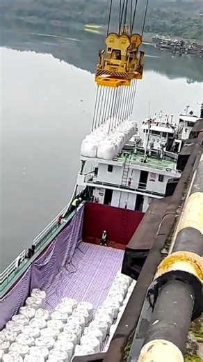 Massive Cargo Ship Loading Operation! 🏗️🚢 #shorts