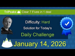 Microsoft Solitaire Collection: TriPeaks - Hard - January 14, 2026