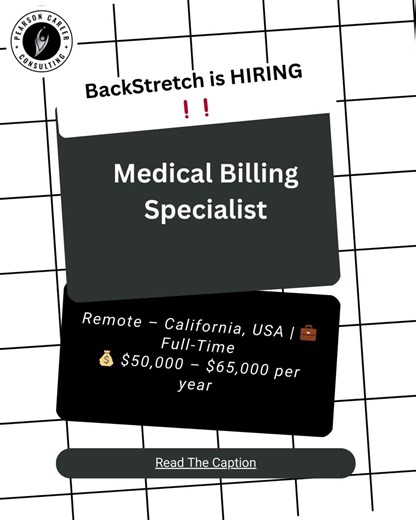 📌 BackStretch is Hiring – Medical Billing Specialist 🏠 Remote – California, USA | 💼 Full-Time 💰 $50,000 – $65,000 per year 🔗 Apply: https://www.patreon.com/posts/non-phone-152786076?utm_medium=clipboard_copy&utm_source=copyLink&utm_campaign=postshare_creator&utm_content=join_link 📄 Need help landing remote jobs? Resume Templates Career Assistance available via our Patreon.