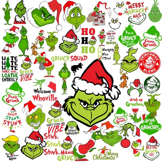 Grinch Christmas Clipart Bundle | Holiday PNG SVG (digital Download) - Etsy