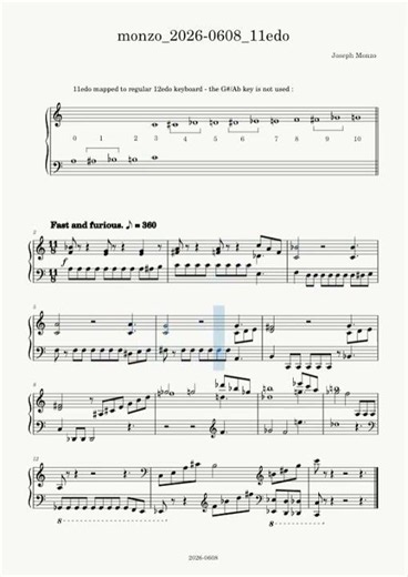 Monzo, 2026-0608: 11edo, 11/8 time, piano, musescore3