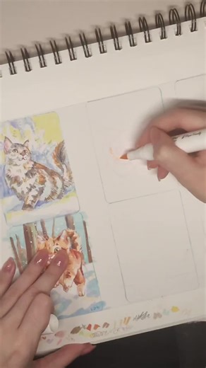 Cat #3 speedpaint - grumpy cat! I have such a soft spot for him 💞 You can take him home this weekend by placing a bid! #aceo #atc #ebay #watercolorpencils