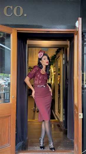 🌹 Slip into the 'Capone' Wiggle Skirt and let the 1930s charm take over! Featuring a stunning corset-style lace-up detail at the back, ensuring you make a statement from every angle. Explore the NEW Kitten D'Amour collection now https://kittendamour.com/collections/capone | Kitten D'Amour